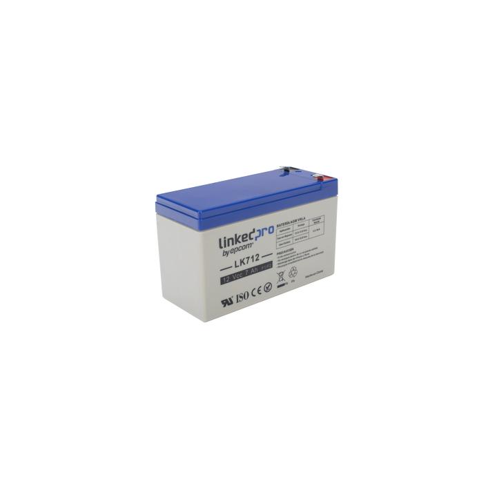 Batería 12 V / 7 Ah / UL / Tecnología AGM / Vida útil promedio 5 años / Uso en equipo electrónico, Alarmas de