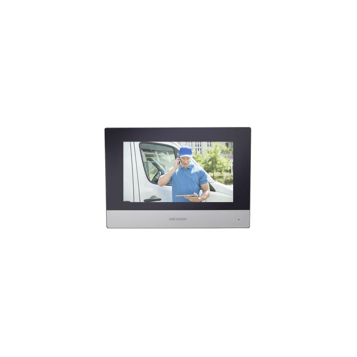 Monitor Hibrido IP WiFi Touch Screen 7" para DS-KIS303P / Vídeo en Vivo / PoE Estándar / Apertura Remota / Llamada