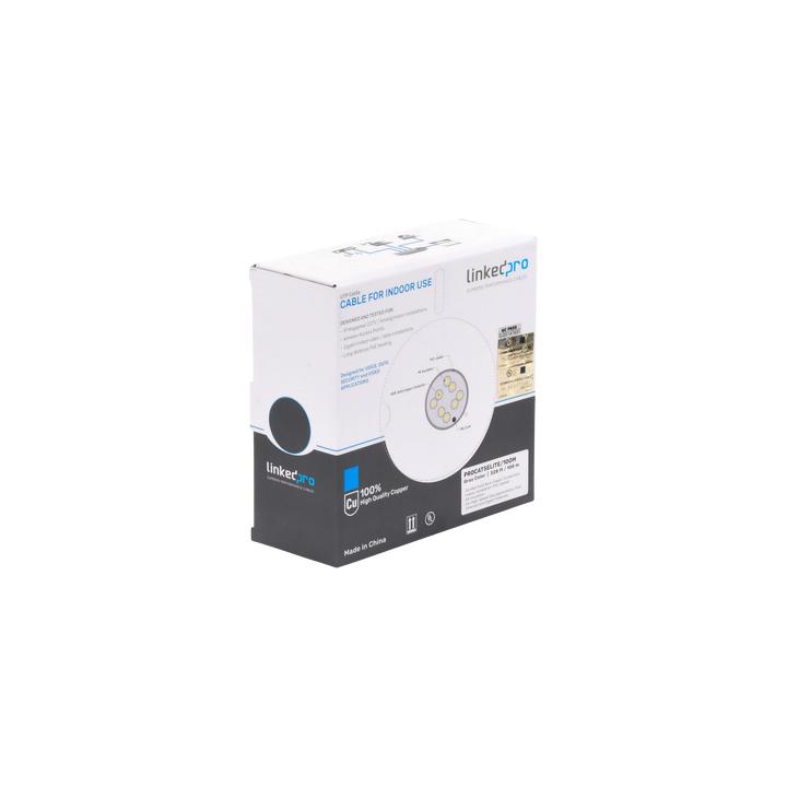 Bobina de Cable de 100 Metros (328.08 Pies), Cat5e, 24 AWG, Color Gris, UL, para Aplicaciones en Videovigilancia, Redes