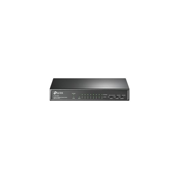 Switch PoE+ No Administrable / De Escritorio 9 puertos 10/100 Mbps / 8 puertos PoE af/at Inteligente / Presupuesto 65 W
