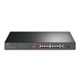 Switch PoE+ no Administrable 16 puertos 10/100 Mbps + 2 puertos 10/100/1000 Mbps + 1 puerto SFP, 8 puertos Extensor PoE
