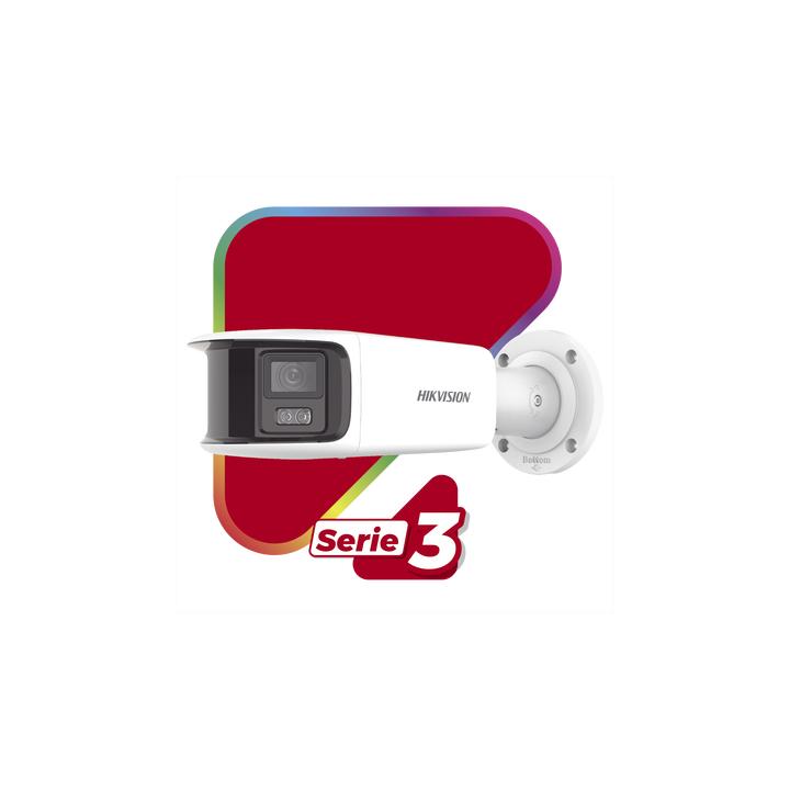 [ PROTECCIÓN ACTIVA ] Bala IP Panorámica 8 Megapixel / 180° / Lente 4 mm / Imagen a Color 24/7 / PoE / WDR 130° /