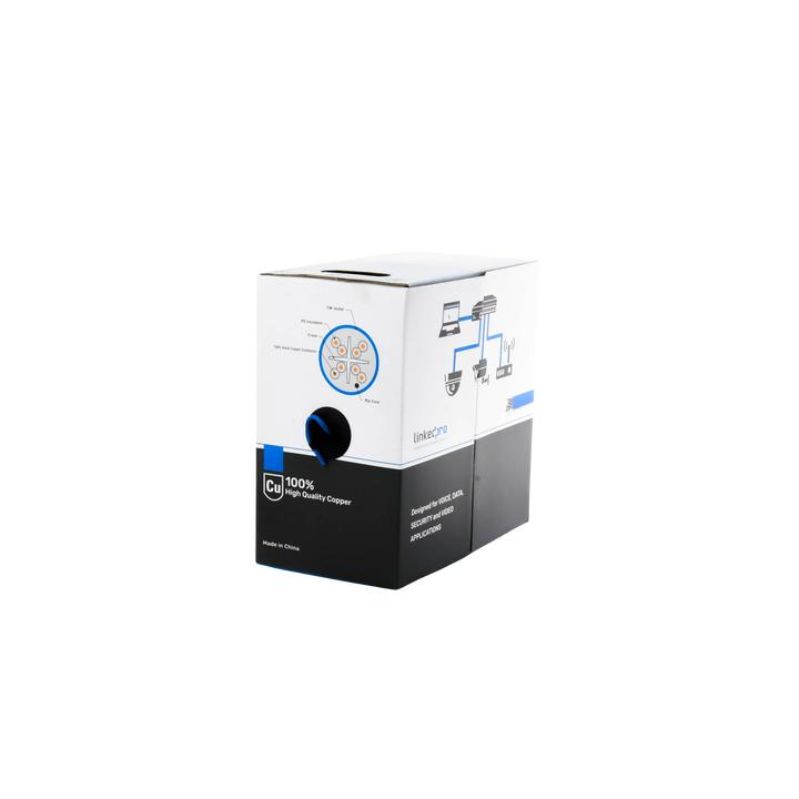 Bobina de Cable de 305 Metros (1000 Pies) Cat6+, CM, Calibre 23 Alto Rendimiento, ETL, UL, Color Azul, Super Flexible,