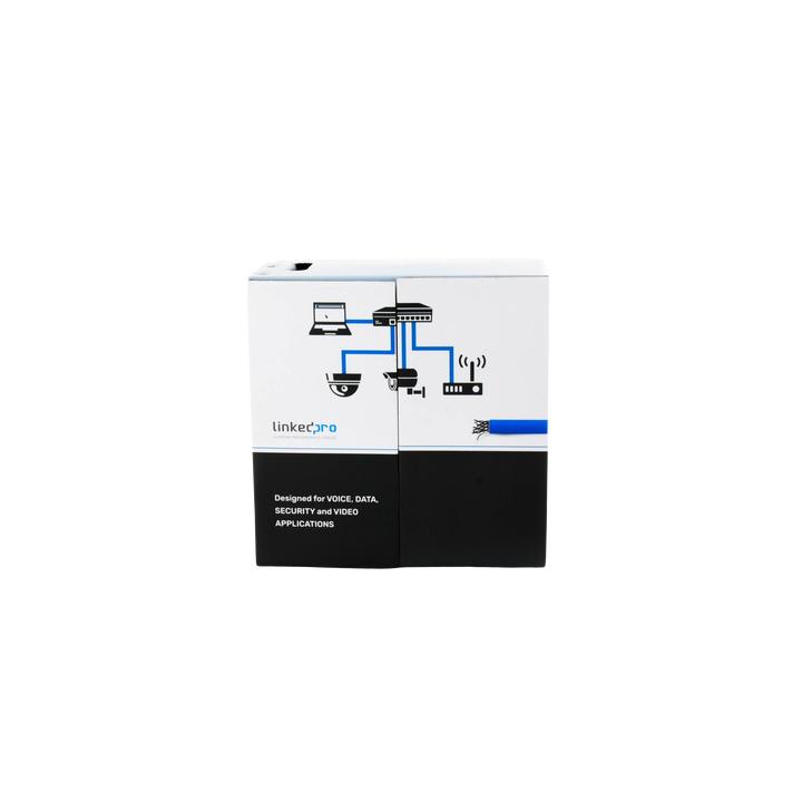 Bobina de Cable de 305 Metros (1000 Pies) Cat6+, CM, Calibre 23 Alto Rendimiento, ETL, UL, Color Azul, Super Flexible,