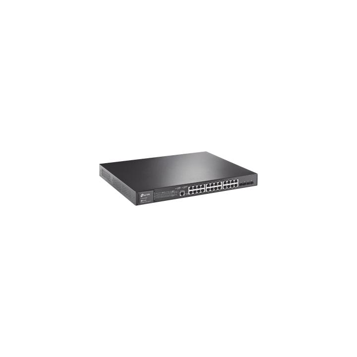 Switch L2+ Omada PoE+ / 24 Puertos PoE+ 10/100/1000 Mbps / 4 Puertos SFP 1G / 2 Puertos Consola (RJ45 y microUSB) /