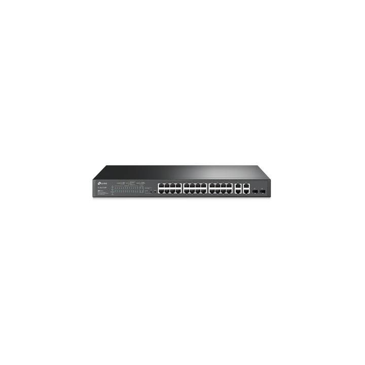 Switch PoE+ JetStream SDN Administrable 24 puertos 10/100 Mbps + 2 puertos 10/100/1000 Mbps (Uplink) + 2 puertos SFP