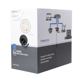 Bobina de Cable de 305 Metros (1000 Pies), Cat5e, FTP, Blindado, Color Negro, UL, para Aplicaciones en Video