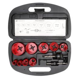 Juego de 13 Brocas Sierra Bimetálica con Adaptadores y Estuche. (3/4", 7/8", 1-1/8", 1-3/8",  1-1/2", 1-3/4", 2",