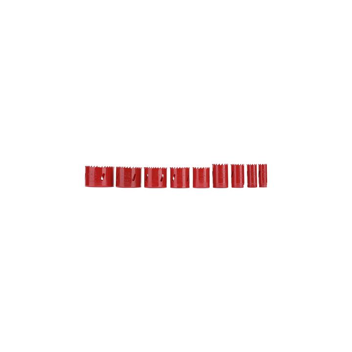 Juego de 13 Brocas Sierra Bimetálica con Adaptadores y Estuche. (3/4", 7/8", 1-1/8", 1-3/8",  1-1/2", 1-3/4", 2",