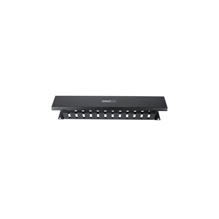 Organizador de Cables Horizontal de 2U para Rack de 19" con Cubierta Metálica