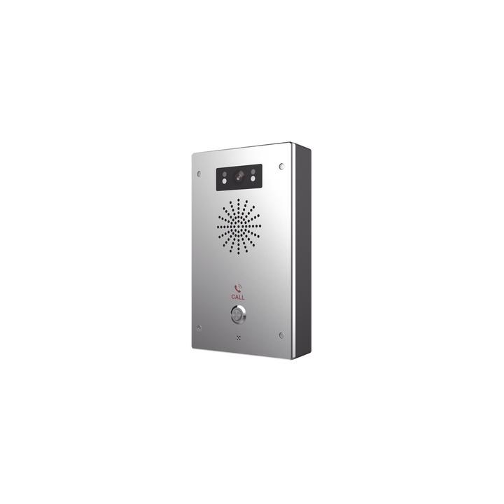 Video Intercomunicador IP, 2 líneas SIP, 2 relevadores con botón para llamada, Onvif, anti-vandálico, PoE, IP65 e