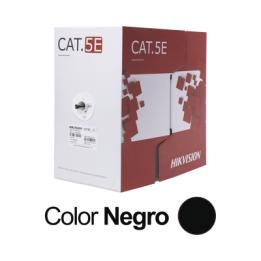 Bobina de Cable UTP 305 Metros (1000 Pies) / Cat 5E (24 AWG) / Color Negro / PE / Uso en Exterior / 100% Cobre /