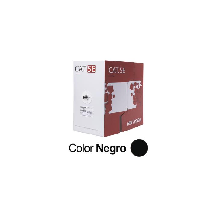 Bobina de Cable UTP 305 Metros (1000 Pies) / Cat 5E (24 AWG) / Color Negro / PE / Uso en Exterior / 100% Cobre /