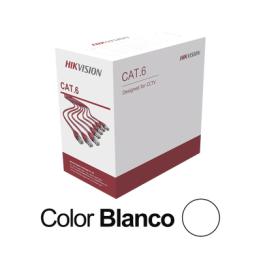 Bobina de Cable UTP 305 Metros (1000 Pies) / Cat 6 (24 AWG) / Color Blanco / PVC (CM) / Uso en Interior / CCA (Cobre