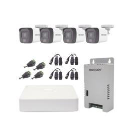 Kit TURBOHD 1080p / DVR 4 Canales / 4 Cámaras con Micrófono Integrado y 101° Visión / Luz Blanca + IR Visión