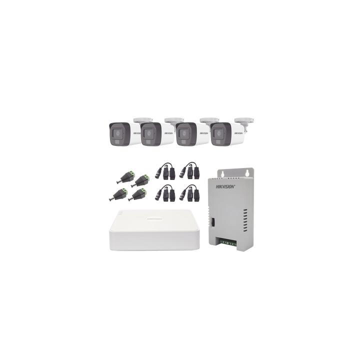 Kit TURBOHD 1080p / DVR 4 Canales / 4 Cámaras con Micrófono Integrado y 101° Visión / Luz Blanca + IR Visión