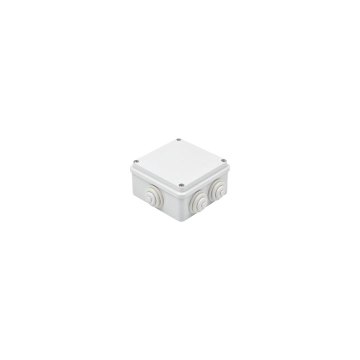 Caja Estanca de PVC Para Derivación y Conexión, 6 Entradas, Tapa Atornillada,100x100x50 mm (Área Interna), Uso