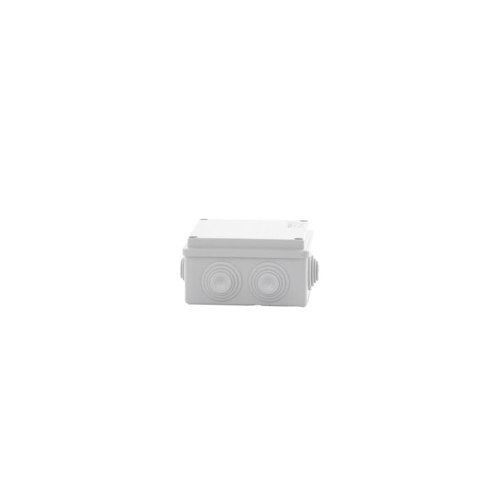 Caja Estanca de PVC Para Derivación y Conexión, 6 Entradas, Tapa Atornillada,100x100x50 mm (Área Interna), Uso