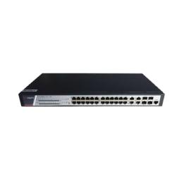 Switch Gigabit PoE+ / Administrable / 24 Puertos 1000 Mbps PoE+ / 4 Puertos 1000 Mbps + 4 Puertos SFP de Uplink / 370