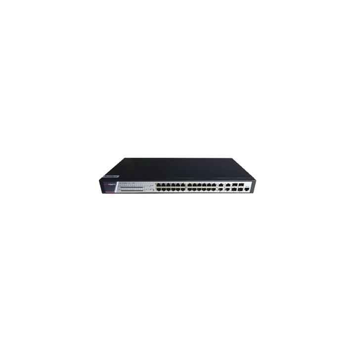 Switch Gigabit PoE+ / Administrable / 24 Puertos 1000 Mbps PoE+ / 4 Puertos 1000 Mbps + 4 Puertos SFP de Uplink / 370