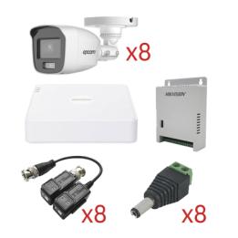 KIT TurboHD con Audio 1080p / DVR 8 Canales 1080p lite / 8 Cámaras Bala (exterior 2.8 mm) / Transceptores / Conectores