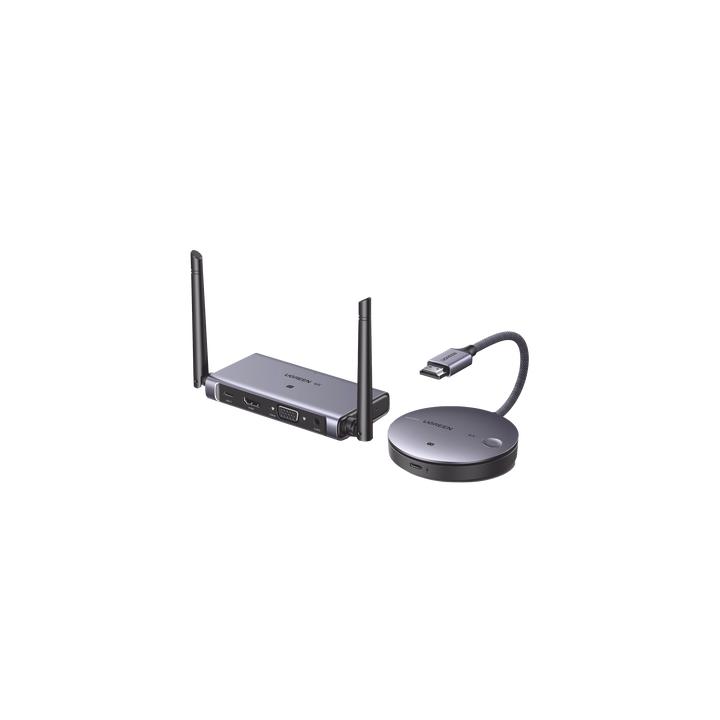 Transmisor y Receptor Inalámbrico HDMI | 50m | Salida HDMI y VGA (Simultanea) | Audio 3.5mm | Efecto 3D | Luz