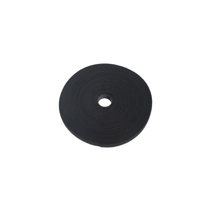 Cinta de Contacto Autoadherente Color Negro / 1.6 cm x 25 metros / Espalda con Espalda (Gancho y Bucle)