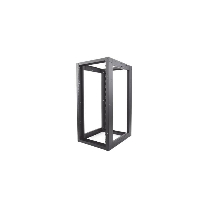 Rack Estándar 19" de 4 Postes, Acero, 24 Unidades, Profundidad Ajustable.