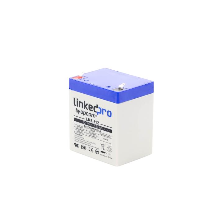 Batería 12 V / 5.5 Ah / UL / Vida útil promedio 5 años / Tecnología AGM / Para uso en equipo electrónico, Alarmas