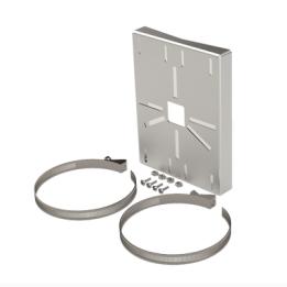 Montaje universal galvanizado para instalación de cámaras en poste 2" a 5" color gris galvanizado