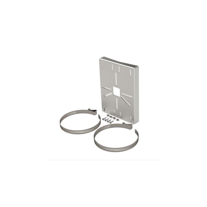 Montaje universal galvanizado para instalación de cámaras en poste 2" a 5" color gris galvanizado