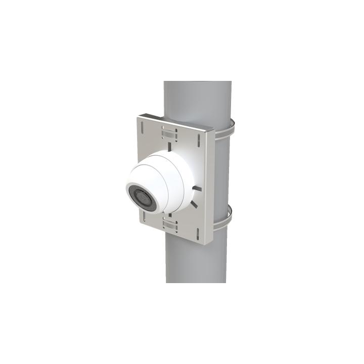 Montaje universal galvanizado para instalación de cámaras en poste 2" a 5" color gris galvanizado