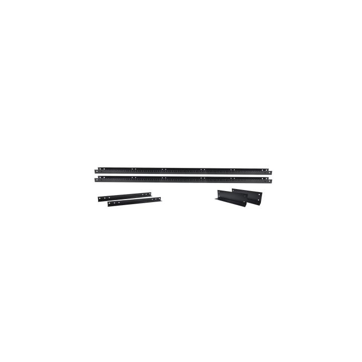 Rack de 2 Postes, Estándar 19", 45 Unidades, Fabricado en Acero, Base "L" para Anclar a Piso.