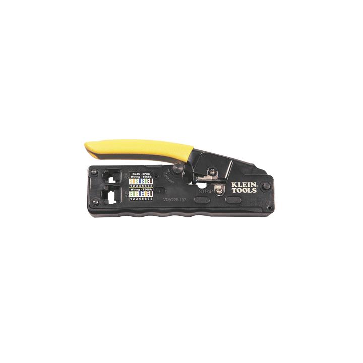 Ponchadora/Pelacables/Cortacables Compacta con Matraca para Conectores  RJ45 y RJ11/RJ12.