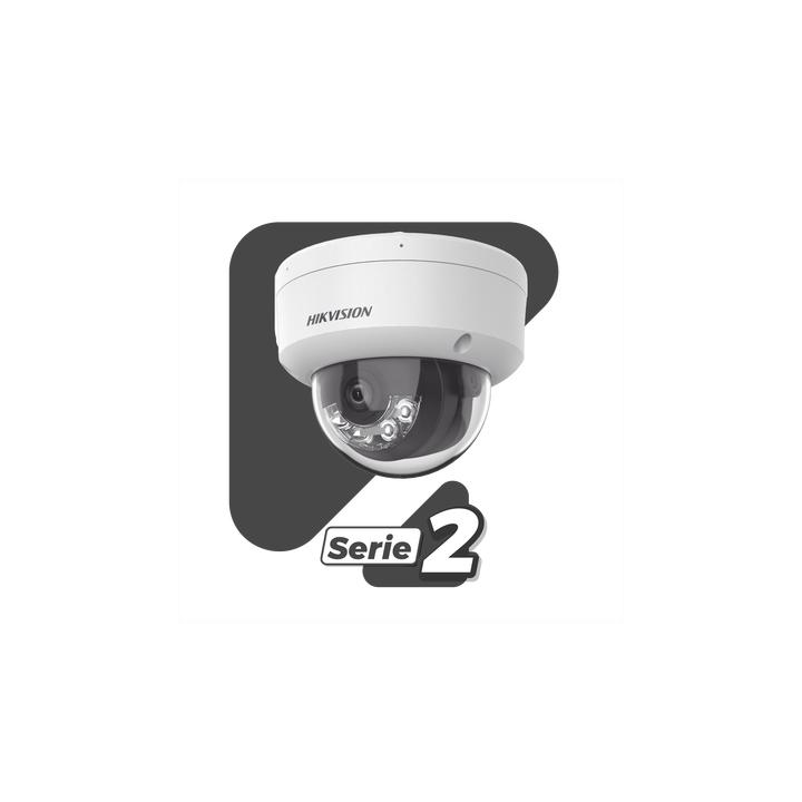 [Dual Light + 2 Micrófonos Integrados] Domo IP 4 Megapixel / Lente 2.8 mm / 30 mts Luz Blanca + 30 mts IR / ACUSENSE /