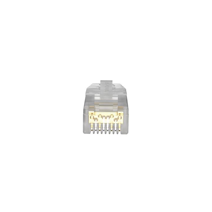 Plug RJ45 Cat6A, Para Cable UTP de Calibre 26 AWG, Chapado en Oro de 50 Micras, Paquete de 100 Piezas