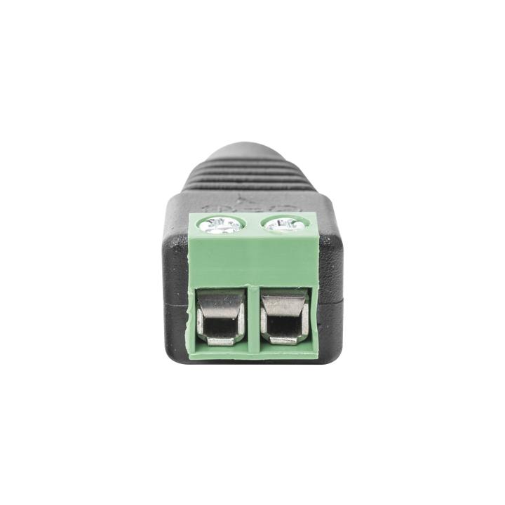 Adaptador Hembra Tipo Jack de 3.5 mm Polarizado de 12 Vcc / Terminales Tipo Tornillo / Polarizado (+/-) / Ideal para