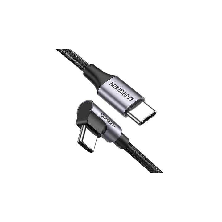 Cable USB-C a USB-C | 1 Metro (3.28 Pies) | Conector con Ángulo Recto de 90° | Carga Rápida de hasta 60W | 480 Mbps