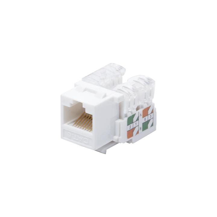 Módulo Jack Keystone Cat6 con Terminación 110 (Punchdown) para Faceplate - Color Blanco