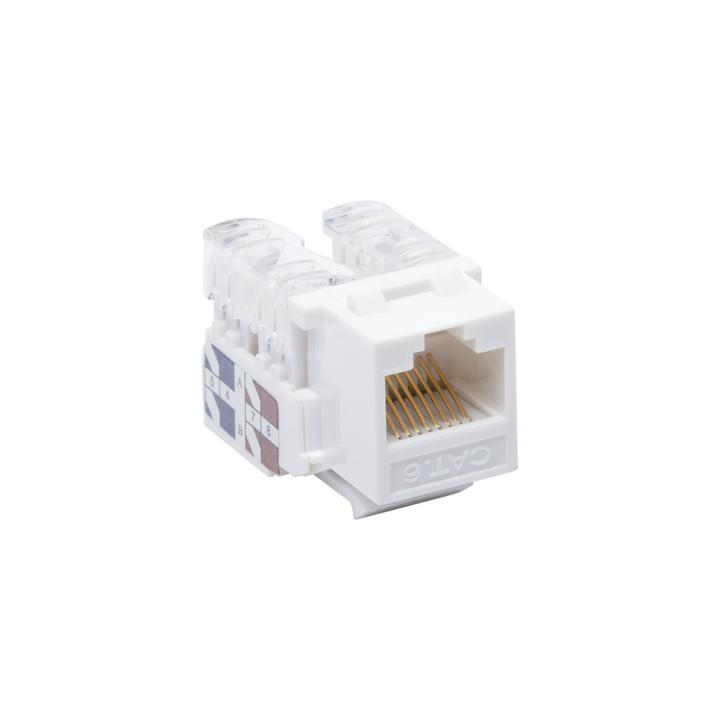 Módulo Jack Keystone Cat6 con Terminación 110 (Punchdown) para Faceplate - Color Blanco