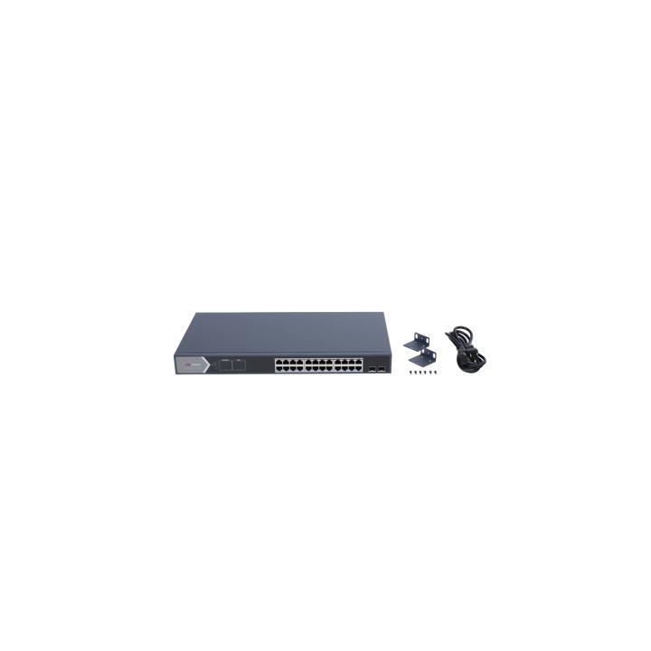 Switch Gigabit PoE+ / Administrable / 24 Puertos 1000 Mbps PoE+ / 2 Puertos SFP / Configuración Remota desde