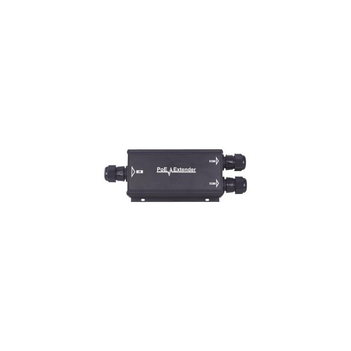 Extensor PoE/ 100 Metros / Intemperie (IP66) / 60 Watts / 1 puerto @ 2 salidas a 30 W  / No requiere fuente de