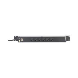 Multicontacto Horizontal (PDU) de 6 Contactos (NEMA 5-15R) Rack 19" 1UR. Voltaje Entrada/Salida: 120Vca/15A