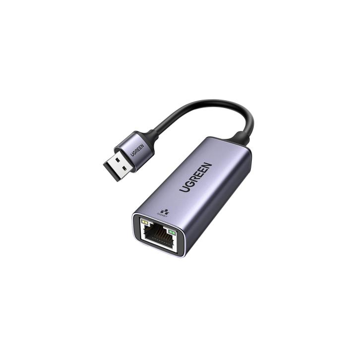 Adaptador de Red USB-A 3.0 a RJ45 /Admite 10/100/1000 Mbps / Caja de Aluminio / Longitud del cable 10 cm