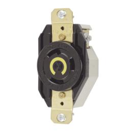 Receptáculo de Media Vuelta Industrial 30 A 125 V CA 2 Polos 3 Hilos (Nema L5-30R) Color Negro