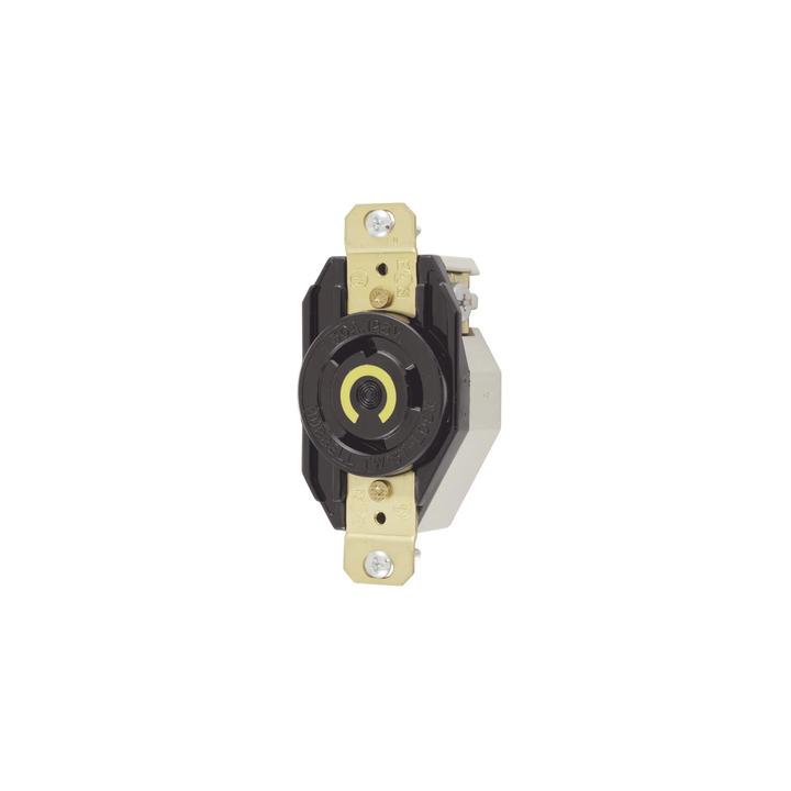 Receptáculo de Media Vuelta Industrial 30 A 125 V CA 2 Polos 3 Hilos (Nema L5-30R) Color Negro
