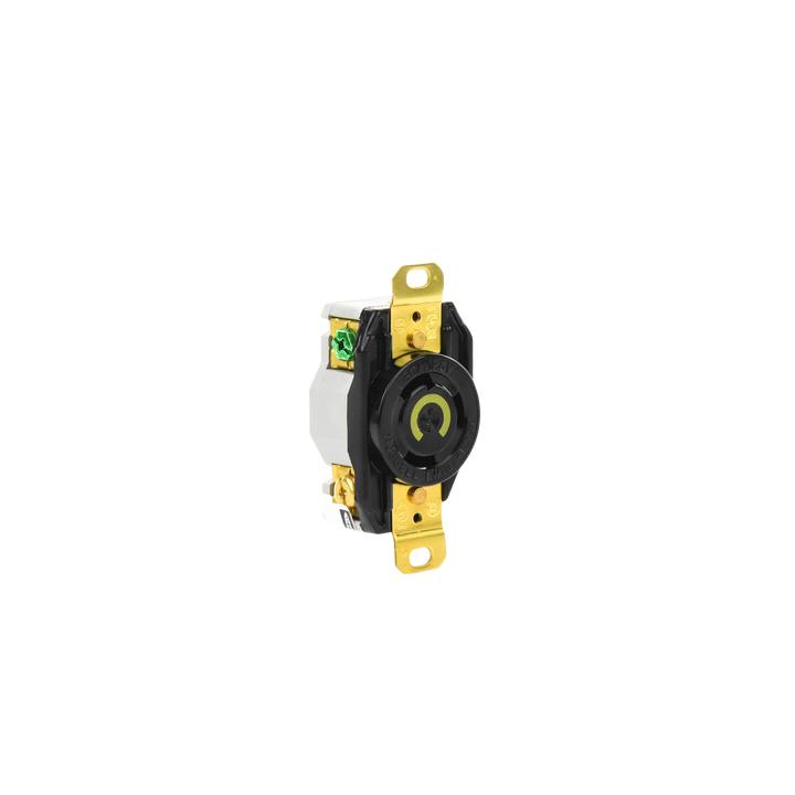 Receptáculo de Media Vuelta Industrial 30 A 125 V CA 2 Polos 3 Hilos (Nema L5-30R) Color Negro