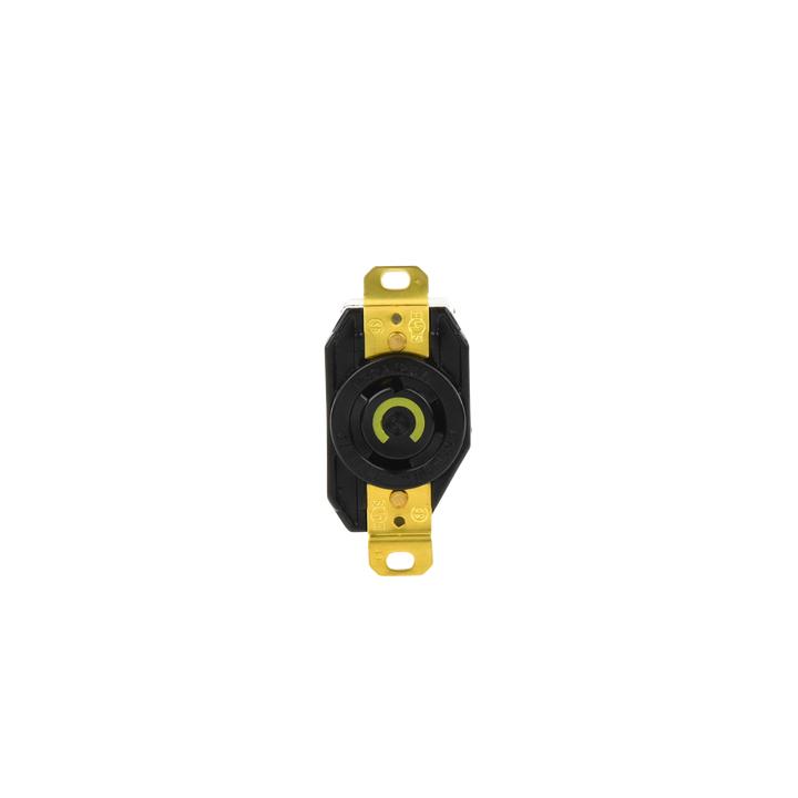 Receptáculo de Media Vuelta Industrial 30 A 125 V CA 2 Polos 3 Hilos (Nema L5-30R) Color Negro