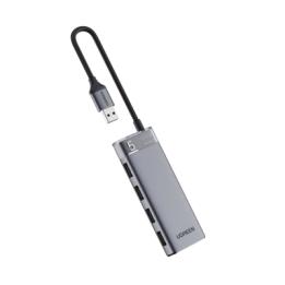 HUB USB-A 3.2 Gen1 4 EN 1 | 4 Puertos USB-A (5Gbps) | Carcasa ABS + PC | Soporta OTG | Luz Indicadora LED | Cable de