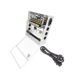 Fuente de Poder con ajuste de voltaje de 11- 15 Vcc / 10 A / 9 Salidas / Capacidad de Batería de Respaldo / Requiere